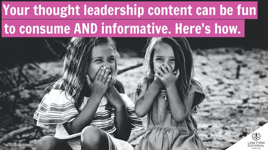 Two girls laughing to symbolize entertaining thought-leadership content