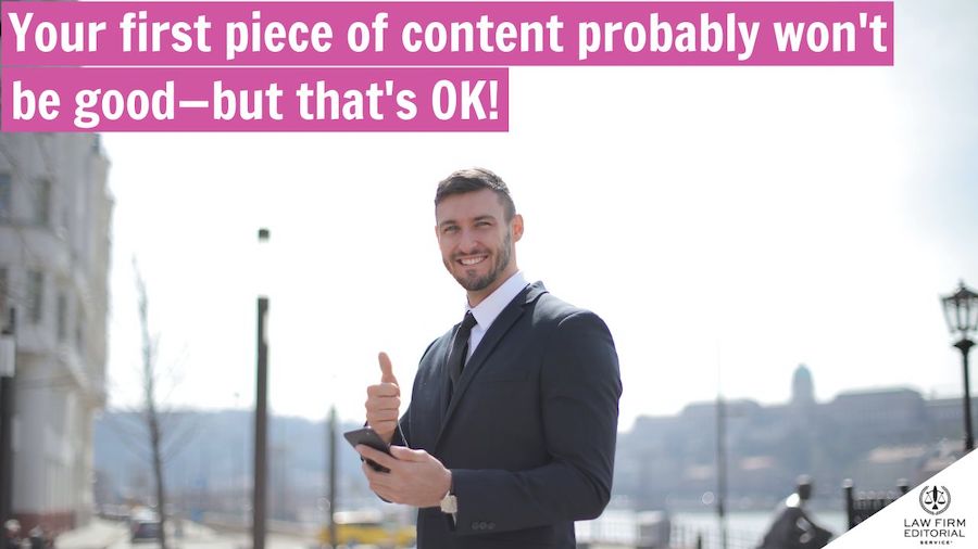 Guy giving thumbs to signify it is OK if your early content isn't very good