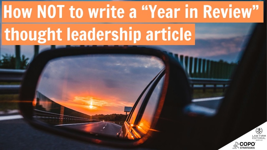 Rear view mirror to symbolize year in review articles